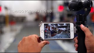 Canon 6D filmando uma Osmo DJI em operação