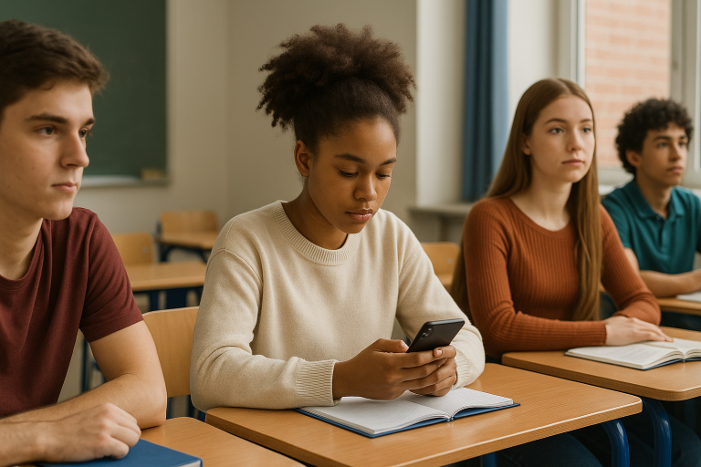 Cai o uso de celulares por jovens nas escolas